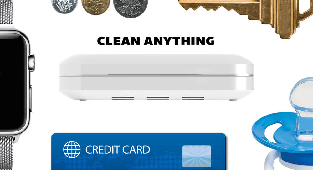 PhoneSoap will clean anything that fits inside